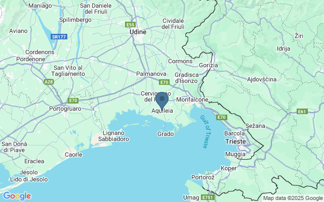 Kaart met locatie Aquileia